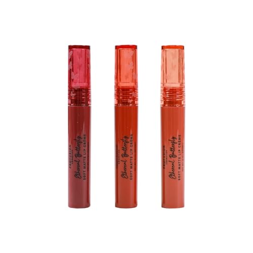 Profusion Cosmetics Empowered Butterfly Soft Matte Lip Creme Set is a Versatile Beauty Essential Trio of Soft Matte Lip Cremes for any Occasion, Providing Day to Night Elegance
