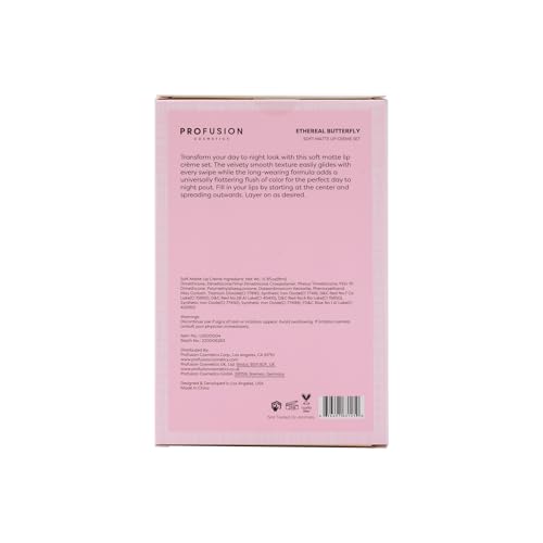 Profusion Cosmetics Empowered Butterfly Soft Matte Lip Creme Set is a Versatile Beauty Essential Trio of Soft Matte Lip Cremes for any Occasion, Providing Day to Night Elegance