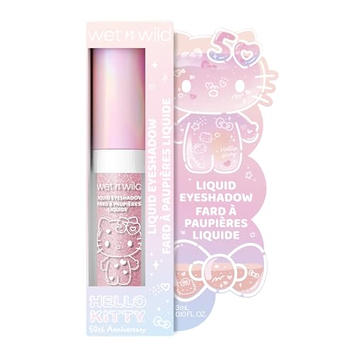 wet n wild Hello Kitty Liquid Eyeshadow, Smooth, Blendable, Shimmery Matte Bubblegum Pink Shade, Cruelty-Free & Vegan - Cheers!