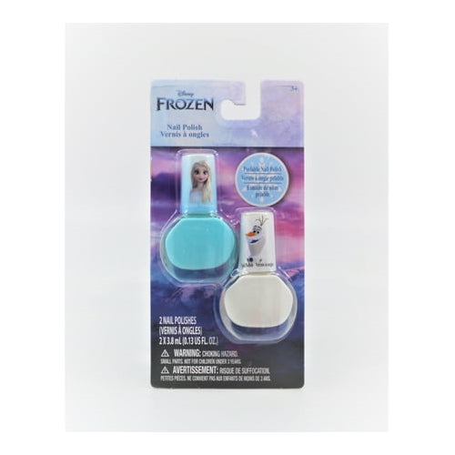 Disney Frozen 2pcs nail polish White-Light blue shimmer, blue chunky glitter-Purple or blue shimmer-Purple shimer.