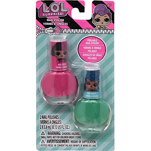 LOL 2pk Nail Polish on Card - Water-Based, High-Quality & Durable - Dry Immediately and Smooth Coverage Nail Polish Set - Brilliant Shine - Small Parts and Not for Children Under 3 Years