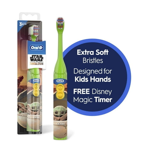 Oral-B Kid's Battery Toothbrush Featuring Lucas Film's Mandalorian, for Children 3+