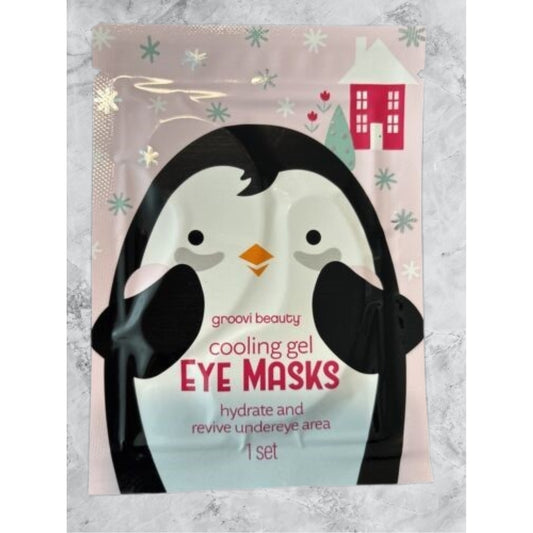 Groovi Beauty cooling gel, eye mask, hydrate, and revive under eye area, 2Pk