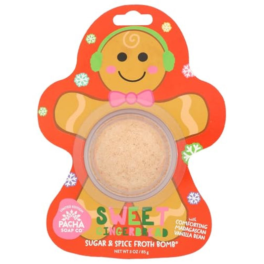 PACHA SOAP Gingerbread Man Froth Bomb Card, 3 OZ