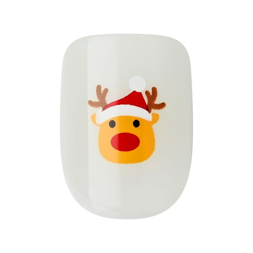 KISS imPRESS Holiday Press on Nails, Design, Holiday Playlist, White, Short Squoval, 30 Count