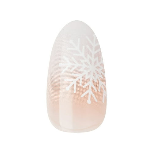 KISS imPRESS Holiday Press on Nails, Design, Timeless Carols, Beige, Medium Almond, 30 Count