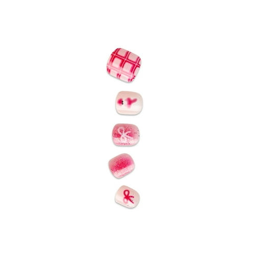 KISS imPRESS Holiday Press on Nails, Oh So Cute, Pink, Kids Squoval, 20 Count