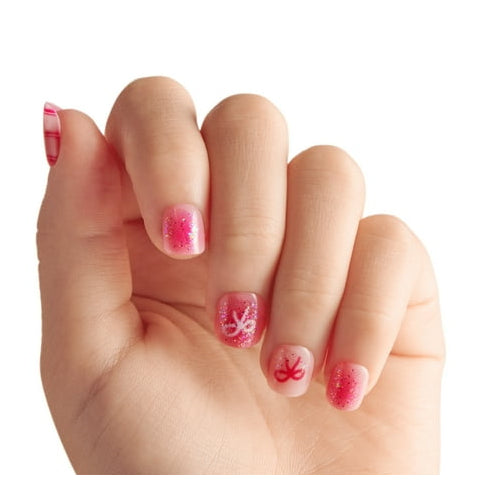 KISS imPRESS Holiday Press on Nails, Oh So Cute, Pink, Kids Squoval, 20 Count