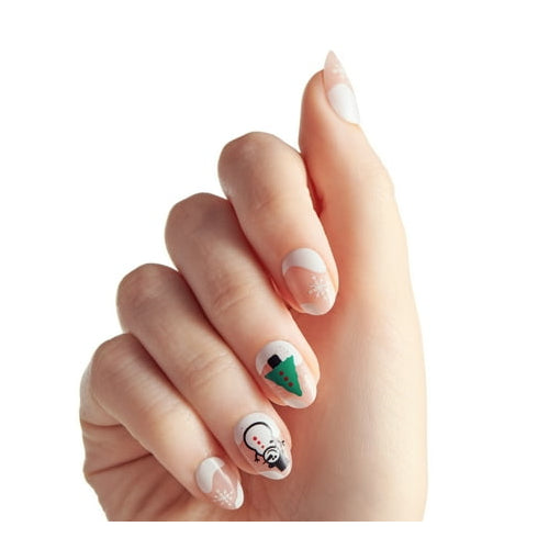 KISS Voguish Fantasy Holiday, Press on Nails, Bring Me Love, White, Short Almond, 28 Count