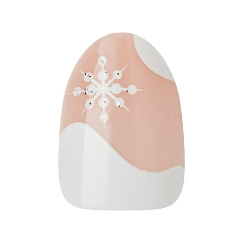 KISS Voguish Fantasy Holiday, Press on Nails, Bring Me Love, White, Short Almond, 28 Count