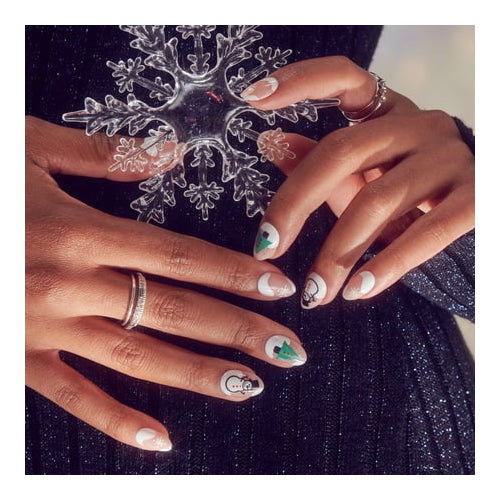 KISS Voguish Fantasy Holiday, Press on Nails, Bring Me Love, White, Short Almond, 28 Count