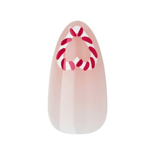 KISS Voguish Fantasy, Holiday Press on Nails, Jolly Jolly, Red, Medium Almond, 28 Count