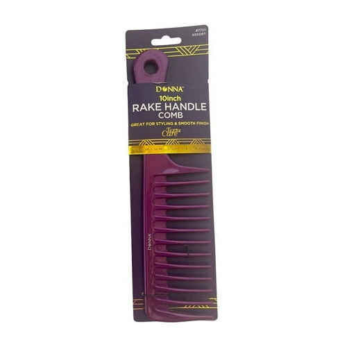 Donna 10" Rake Handle Comb #7727 Colors May Vary