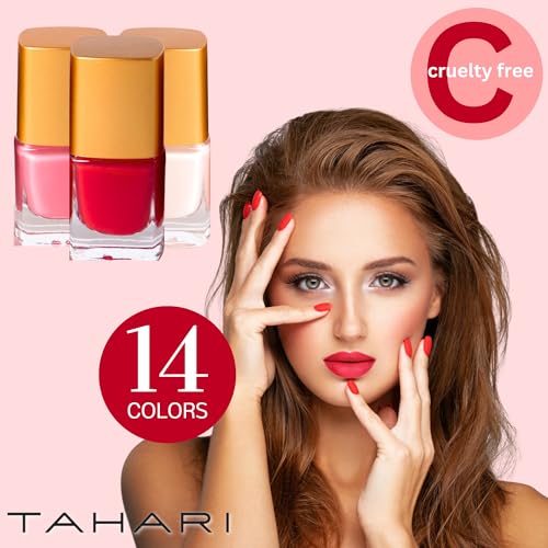 Tahari Classic Colors 14-Piece Nail Elegance Nail Polish Set (Each Bottle: 0.25 fl oz) in a Pink Gift Box