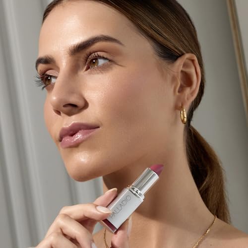 Palladio Herbal Lipstick, Rich Pigmented and Creamy Lip Color, Infused with Safflower, Ginseng, Ginkgo Biloba, Camellia and Aloe, Prevents Lips from Drying, Combats Fine Lines, Long Lasting, Just Red