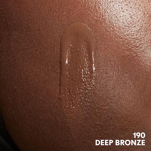 COVERGIRL Clean Invisible Foundation Makeup, Dewy & Glowy Natural Finish, Buildable Coverage, Skin-Like Smooth Look, Vegan, Deep Bronze, 1oz