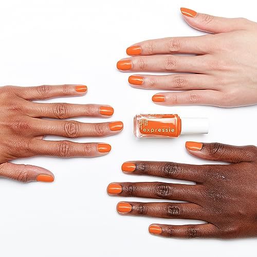 essie Expressie Nail Polish, Quick-Dry Electric Orange Nail Polish, Vegan, Bearer Of Rad News, 0.33 fl oz