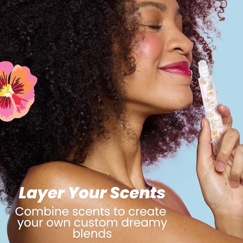 Blossom Roll on Perfume for Women Alcohol Free Rollerball Perfume Oil with Essential Oils, Infused with Real Flowers, Made in USA, 0.20oz (Rose, Peony, Lily of the Valley), White Peony