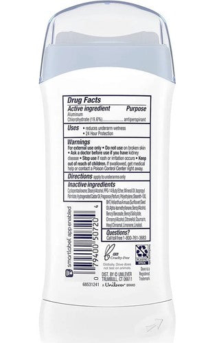 Dove Powder Invisible Solid Antiperspirant Deodorant 2.6oz