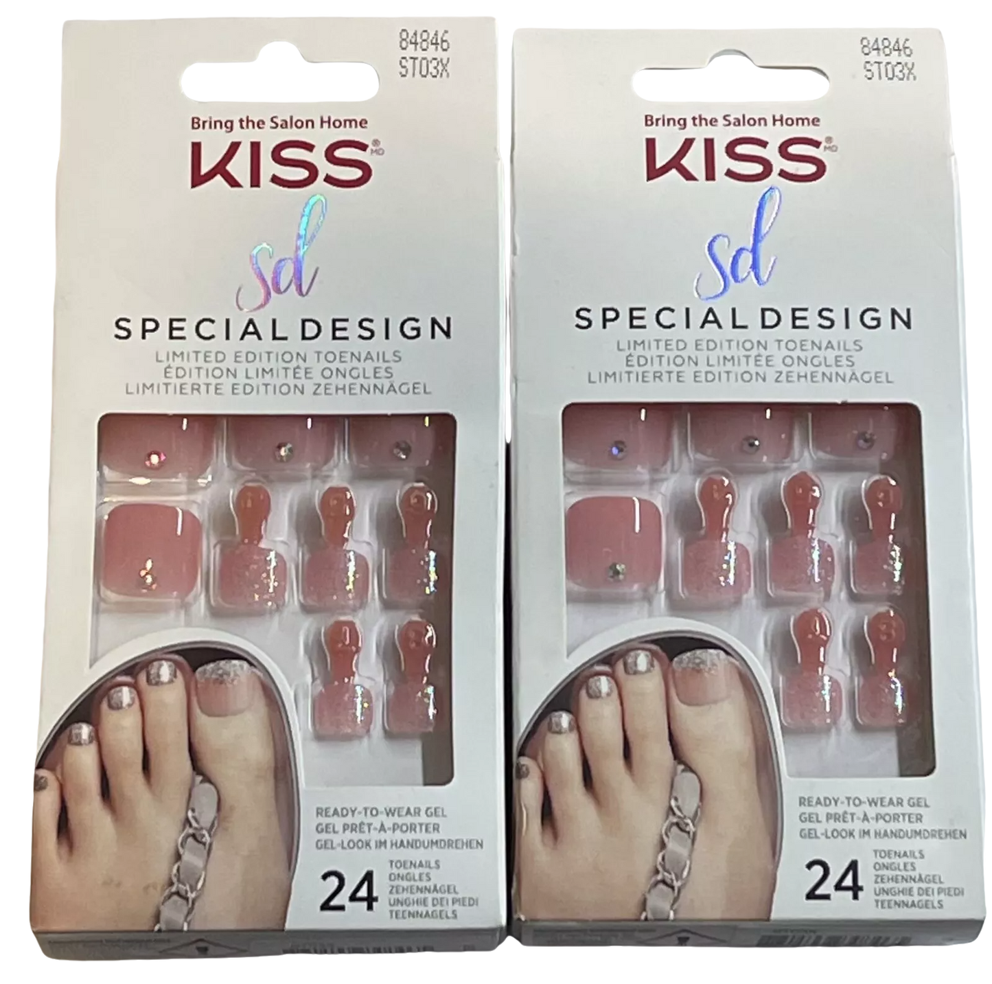 Kiss Special Design Limited Edition Toenails, ST03X, 2 Pack