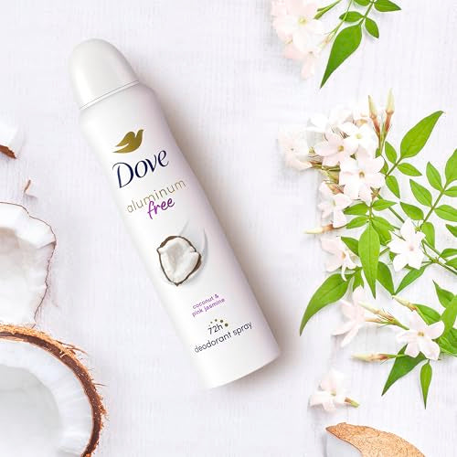 Dove 0% Aluminum Deodorant Spray Coconut & Pink Jasmine For 48 Hour Protection Aluminum Free Deodorant 4 oz