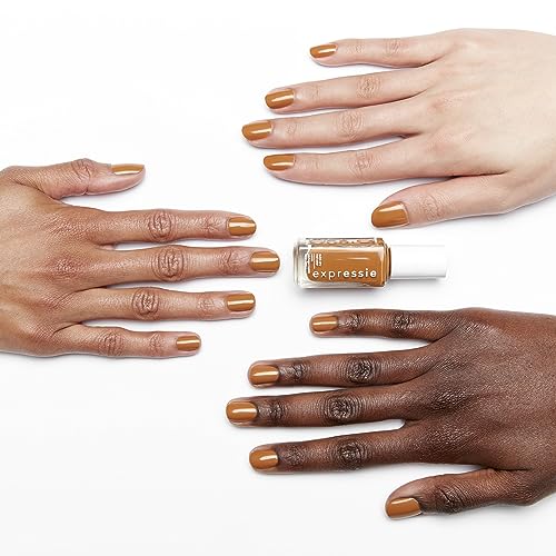 essie Expressie Nail Polish, Quick-Dry Brown Orange Nail Polish, Vegan, Saffr-on The Move, 0.33 fl oz
