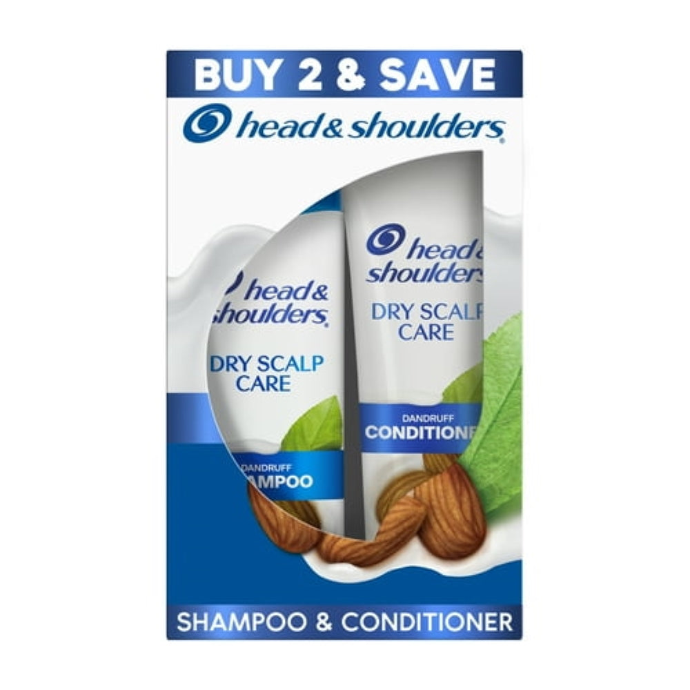 Head and Shoulders Dandruff Shampoo and Conditioner Dual Pack, Dry Scalp Care, 12.5oz and 10.9oz