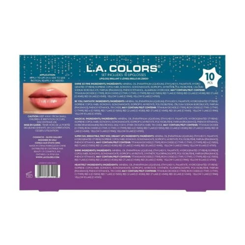 L.A. Colors Dream to Gleam Lip Gloss Gallery 10 Pieces Gift Set