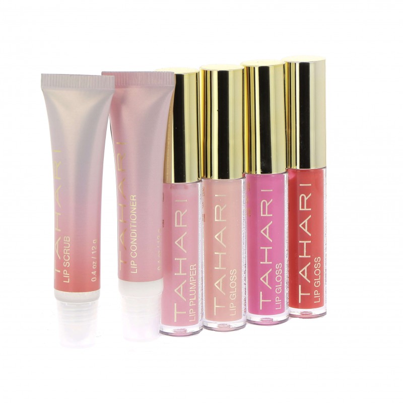Tahari 6-Piece Limited Edition Gift Set - Lip Scrub, Lip Conditioner, Lip Plumper, Lip Gloss