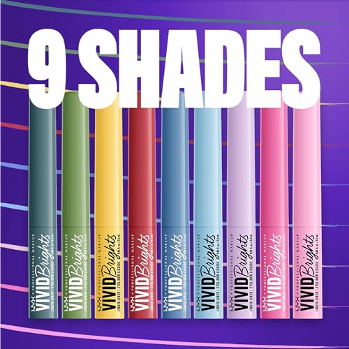 NYX PROFESSIONAL MAKEUP Vivid Brights Liquid Liner, Smear-Resistant Eyeliner with Precise Tip - On Red