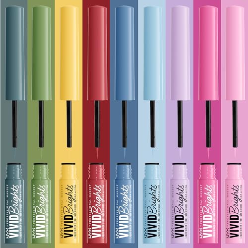 NYX PROFESSIONAL MAKEUP Vivid Brights Liquid Liner, Smear-Resistant Eyeliner with Precise Tip - On Red