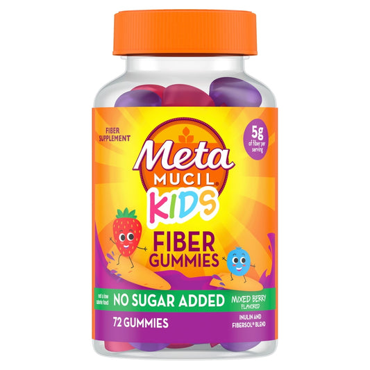 Metamucil Kids Fiber Supplement Gummies, Mixed Berry, 72 ct | No Sugar Added