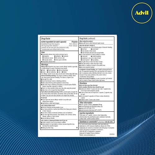Advil Liqui-Gels minis Pain Reliever and Fever Reducer, Pain Medicine for Adults with Ibuprofen 200mg for Pain Relief - 8 Liquid Filled Capsules