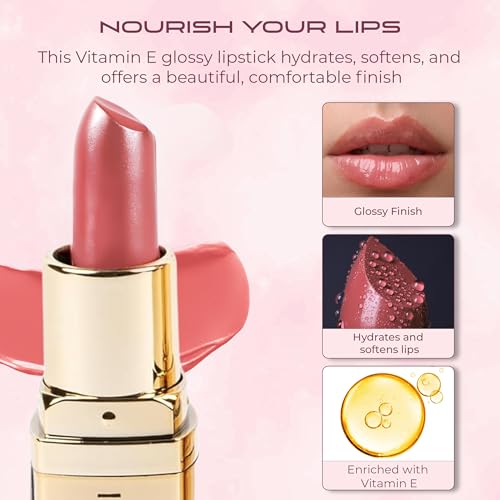VOTUM Tahari Lipstick Set – 5-Piece Super Lustrous Gift Set, Multi-Finish (Matte, Cream, Pearl), Pink Shades, Long-Lasting Lipstick