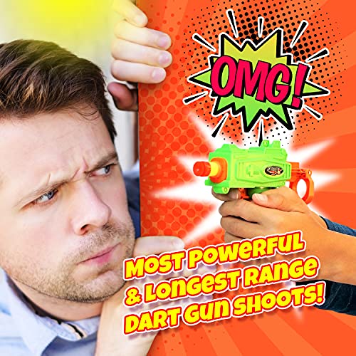 Fun-A-Ton Zooma Mini Pistol Dart Gun (1 Toy Gun Assorted) Plus 5 Small Soft Foam Darts Bullets for Kids & Adult, Boys Toys. Blaster Games. Party Favors Birthday Supplies Pinata Filler. 5483-1