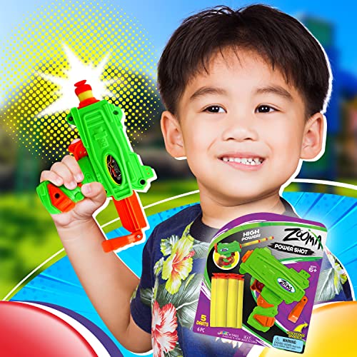 Fun-A-Ton Zooma Mini Pistol Dart Gun (1 Toy Gun Assorted) Plus 5 Small Soft Foam Darts Bullets for Kids & Adult, Boys Toys. Blaster Games. Party Favors Birthday Supplies Pinata Filler. 5483-1