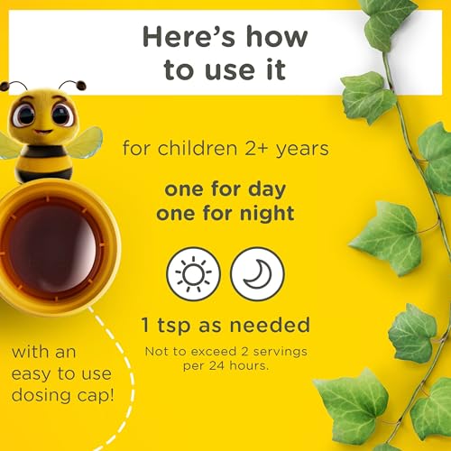 Zarbee's Children's Honey Cough Syrup + Mucus Day & Night Value Pack, Daytime & Nighttime Toddler Cough Syrup with Dark Honey & Ivy Leaf Extract, Mixed Berry Flavor, Two Pack, 2 x 4 fl. Oz