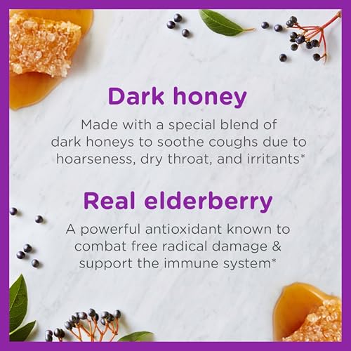 Zarbee's Children's Honey Cough Syrup + Immune Day & Night Value Pack, Daytime & Nighttime Toddler Cough Syrup with Dark Honey, Real Elderberry, Vitamin D, & Zinc, Mixed Berry, Two Pack, 2 x 4 fl. oz