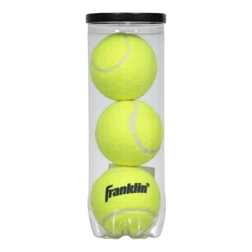 Franklin Sports Pressureless Tennis Balls - Official Size, Low Pressure - Great for Training + Practice - Low Bounce - All Court Surface - 3 Pack
