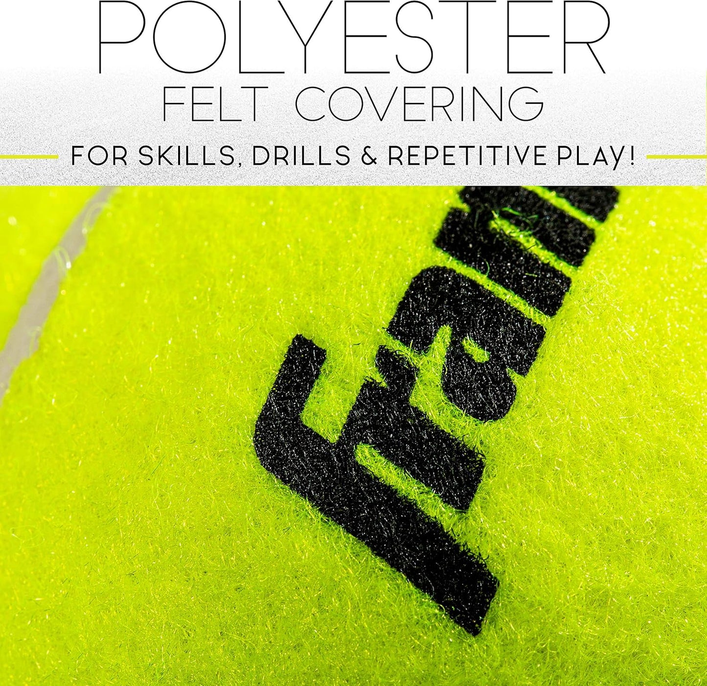 Franklin Sports Pressureless Tennis Balls - Official Size, Low Pressure - Great for Training + Practice - Low Bounce - All Court Surface - 3 Pack