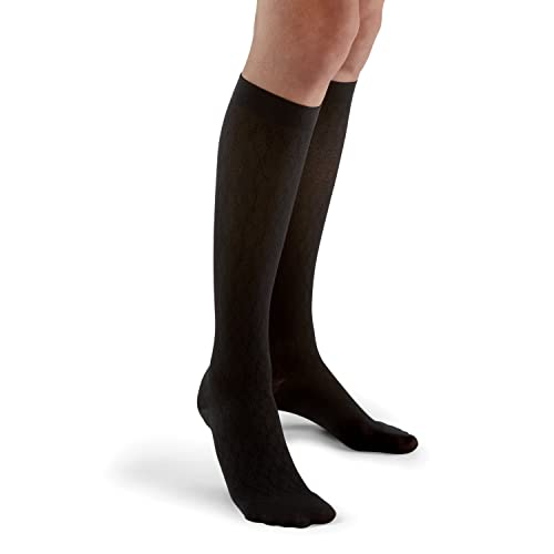FUTURO-71042EN Trouser Socks for Women, Moderate Compression, 15-20 mm/Hg, Helps Improve Circulation to Help Minmize Swelling-Black Medium