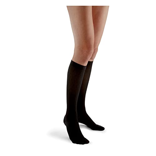 FUTURO-71042EN Trouser Socks for Women, Moderate Compression, 15-20 mm/Hg, Helps Improve Circulation to Help Minmize Swelling-Black Medium