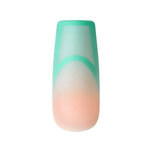 KISS Voguish Fantasy Long Square Glue-On Summer Nails, Multi-Pastel, 28 Pieces