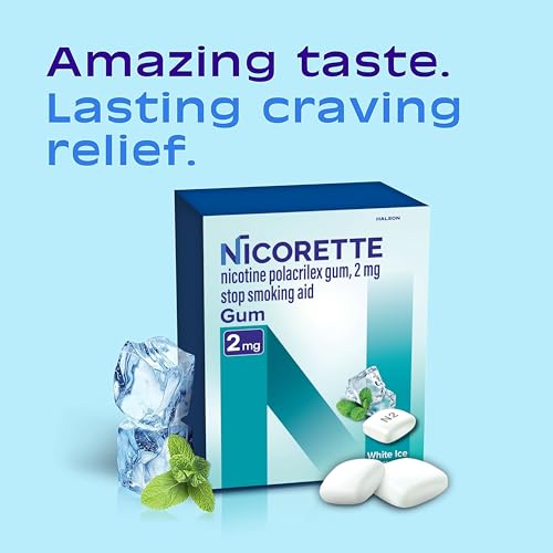 Nicorette 2mg Nicotine Gum to Help Quit Smoking - White Ice Mint Flavored Stop Smoking Aid, 160 Count