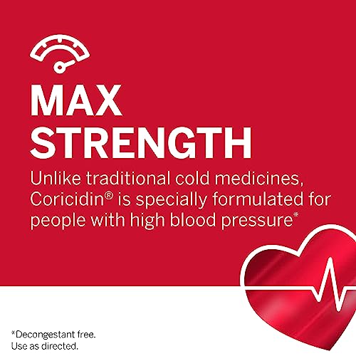 Coricidin HBP, Decongestant-Free Cold Symptom Relief for People with High Blood Pressure, Maximum Strength Cold & Flu Day + Night Liquid Gels, 24 Count