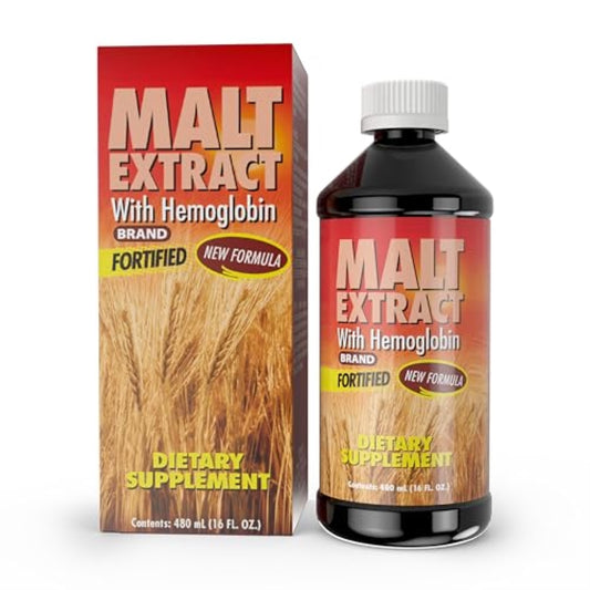 Malt and Hemoglobin Extract - Nutritional Supplement for Energy & Vitality (16 Fl Oz/Pack of 1)