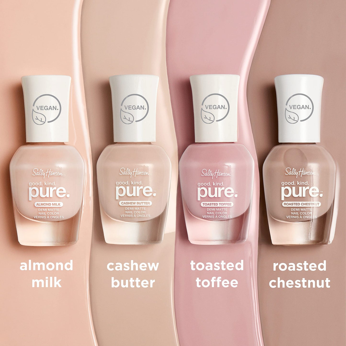 Sally Hansen Good.Kind.Pure Demi Matte Vegan Nail Color, Roasted Chestnut - 0.33 fl oz (Pack of 1)