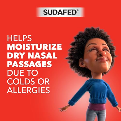 Sudafed Non-Medicated Saline Nasal Mist with Aloe, Sinus Saline Nose Spray for All Ages Quickly Flushes & Moisturizes Nasal Passages, Use Nasal Mist as Often As Needed, Drug-Free, 3 fl. oz