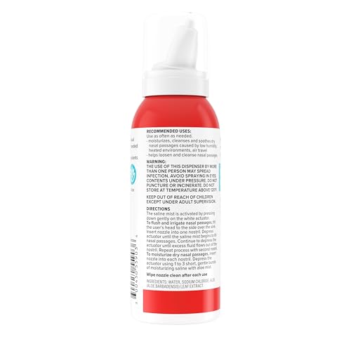 Sudafed Non-Medicated Saline Nasal Mist with Aloe, Sinus Saline Nose Spray for All Ages Quickly Flushes & Moisturizes Nasal Passages, Use Nasal Mist as Often As Needed, Drug-Free, 3 fl. oz