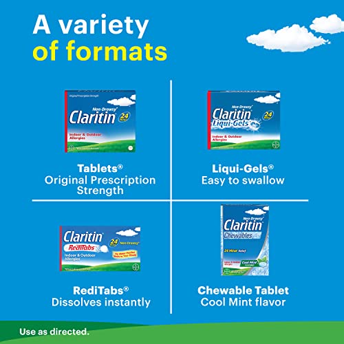 Claritin Liqui-Gels 24 Hour Allergy Relief, Non-Drowsy Allergy Medicine, Loratadine Antihistamine Capsules, 30 Count